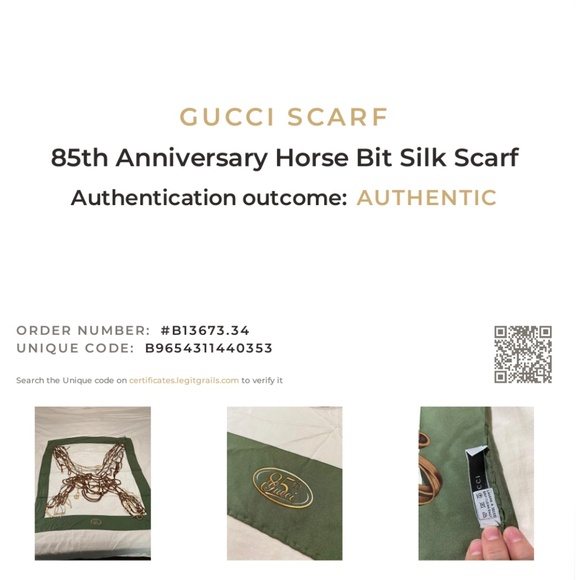 *Authenticated* Gucci Silk Scarf Large Square Equestrian 85th - Picture 2 of 9